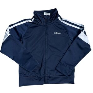 Adidas Tricot Navy Blue and White Track Jacket Boys Size 4